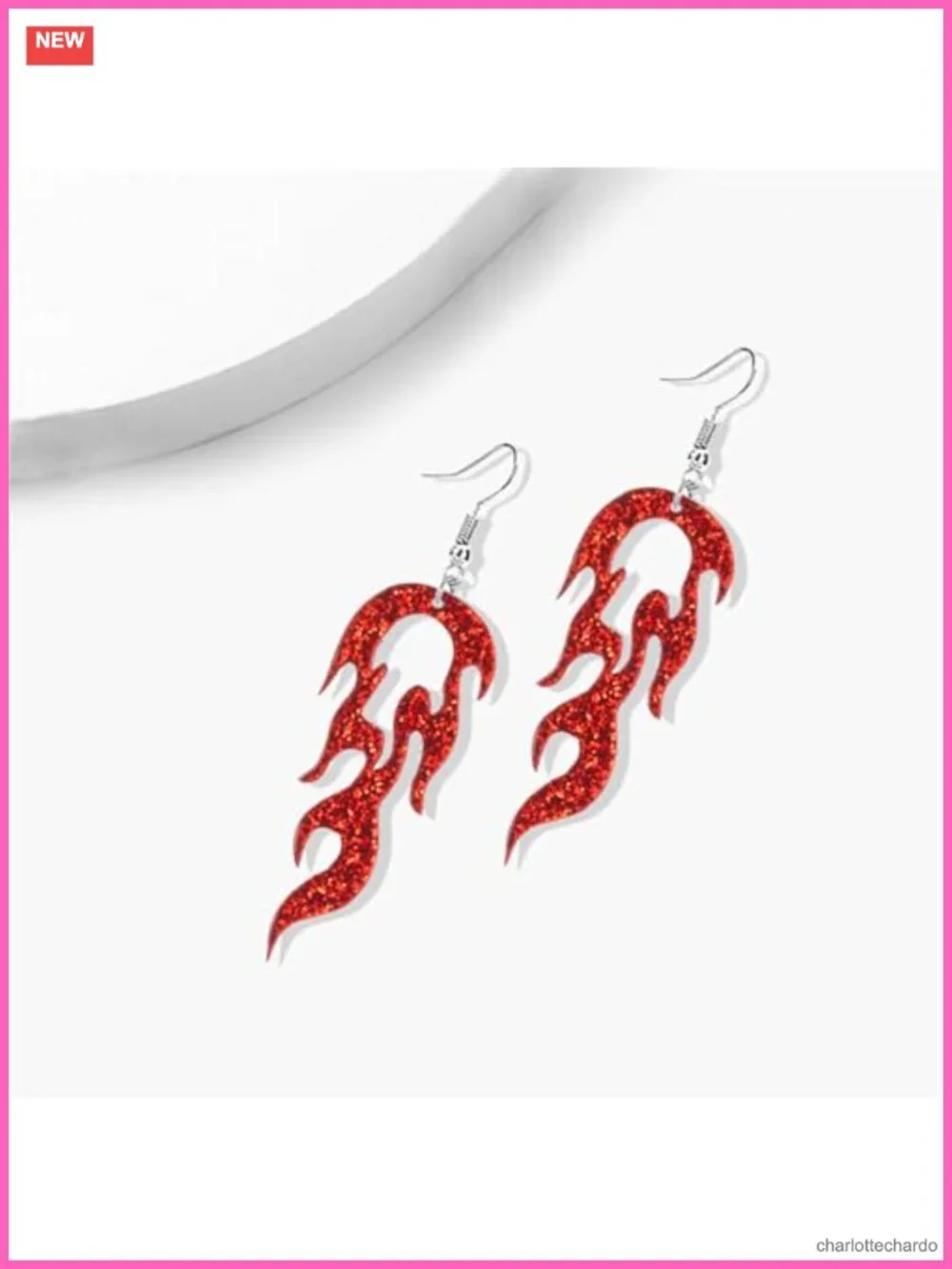 Flame Fire Geometric Drop Dangle Earrings Gothic Cosplay Halloween Jewelry